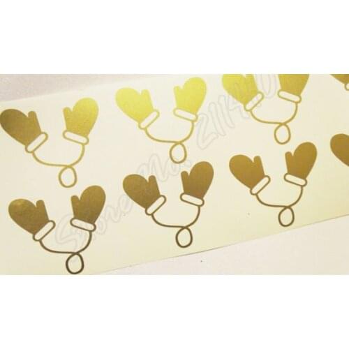 42 Gloves Stickers Winter Mitten Envelope Seal Invitation Seals Party Window sticker Removable vinyl Wall Decal B318