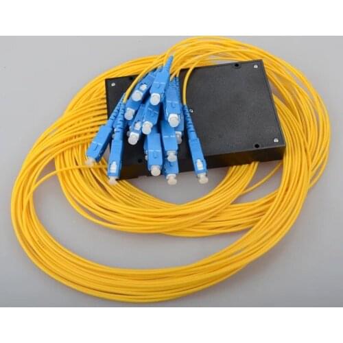 5pcs/lot SC/ UPC 1X8 PLC Singlemode Fiber Optical splitter FTTH FBT PLC optical fiber splitter1X8 PLCFiber Optical splitter