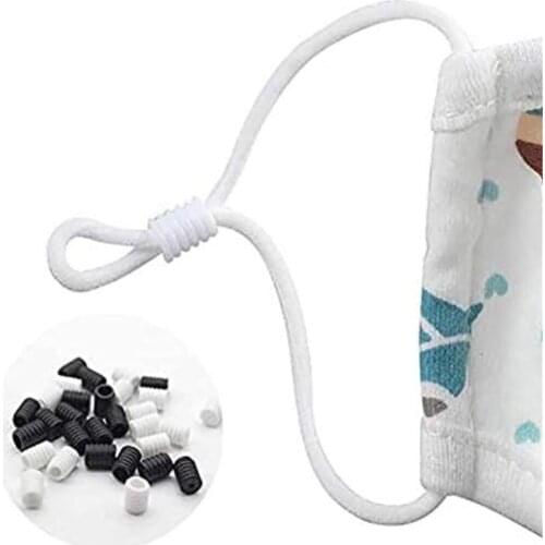 50-200pcs Anti-Slip Adjustable Buckle Mask Stopper Ear Cord Plastic Flat Spiral Mask Buckle Elastic Band Cap Drawstring Button