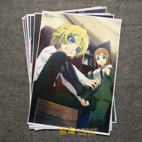 8Pcs Tanya von Degurechaff Anime Picture Posters Figures Poster 42x29cm Toys for Wall Home Decoration Kids Adult Gift