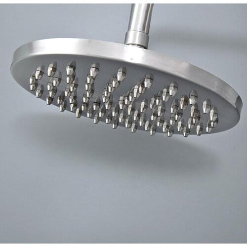 Bathroom Accessory 8" Inch Brushed Nickel Brass Water Saving Round Shape Top Rain Shower Head Bathroom Fitting ash273