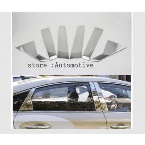 ACCESSORIES FIT FOR 2015 2016 for HYUNDAI SONATA LF CHROME WINDOW PILLAR POST COVER TRIM MOLDING GARNISH 6PCS/SET