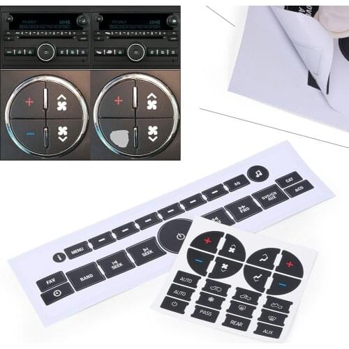 Car Sticker Radio A/C Climate Control Button Repair Decals For GMC Chevrolet Sierra Silverado Escalade Encalve Tahoe Traverse