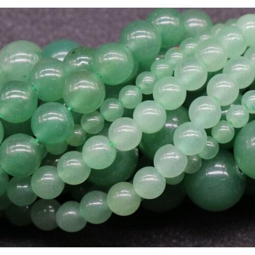 6/8/10/12mm Natural Stone Green Aventurine Loose Beads Pendants For Jewelry Accessories Making DIY Bracelet For Wholesales