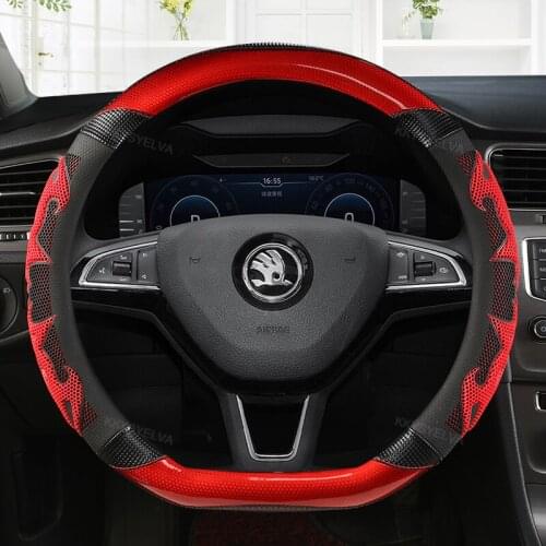 Car Steering Wheel Cover for Skoda Octavia A5 A7 Rapid Spaceback Fabia Kodiaq Superb YETI Karoq Kamiq 2005-2019