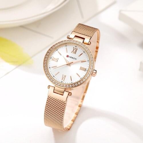 CURREN Rose Gold Watch Women Watches Ladies Stainless Steel Womens Bracelet Watches Female Relogio Feminino Montre Femme 2020