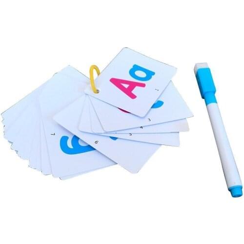 1 Set Kids English Learning Flash Card Alphabet Letter Read Write Learning Board With One Pen Childrens Early Educational Toys