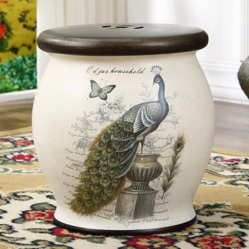 Home decorat christmas decorations for home Classic Luxury Home Ceramics Handpainted Drum stool Creative European Antique stool