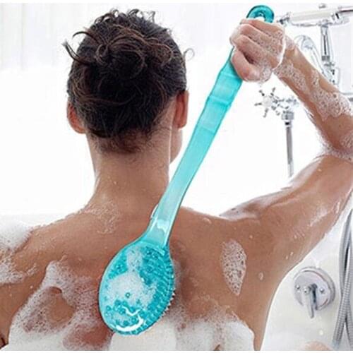 Double-sided Bath Brush Long Handle Back Body Bathroom Brushes Exfoliation Massage Sponge Accessories Scrub Skin Shower Tools