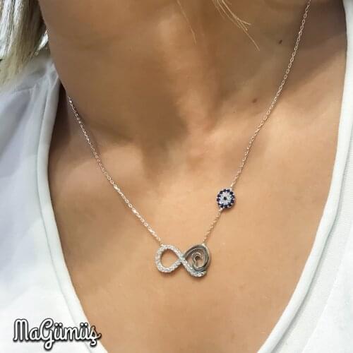 Infinity Heart The Genres Change Elegant silver necklace