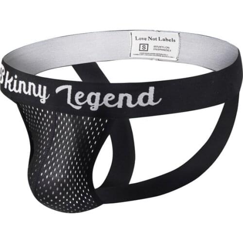 Hot sale European size fashion brand double boxer underwear ins net red popular mesh men s T shirt sexy double Panty