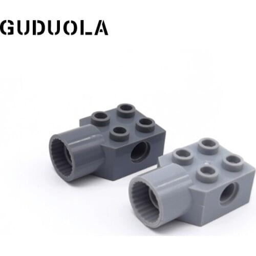 Guduola Technic Brick 2x2 with Hole and Rotation Joint Socket 48169 MOC Build Small Brick Education Toy Parts 10pcs/LOT