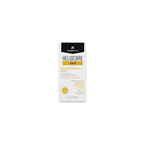 Heliocare 360º Mineral Tolerance Fluid SPF 50 - Crema Solar Facial, Fotoprotector Avanzado, Textura Ligera, Sin Efecto