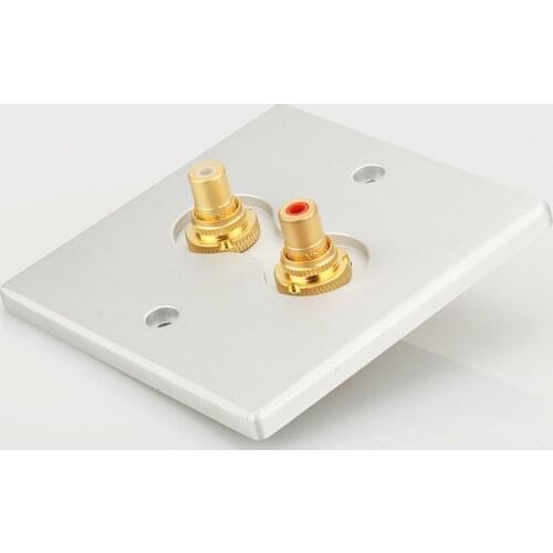 Hi-End Home theater gold plated 2ways Wall RCA Socket hifi rca jack socket audiophile rca socket on the wall