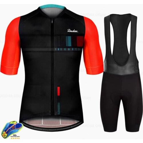 Raudax 2021 Summer Cycling Jersey Set Breathable MTB Bicycle Cycling Clothing Mountain Bike Wear Clothes Maillot Ropa Ciclismo