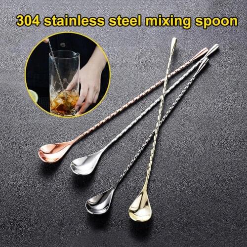 HOT SALES!!!New Arrival Stainless Steel Spiral Long Handle Mixing Stir Cocktail Spoon Bar Bartender Tool Wholesale Dropshipping