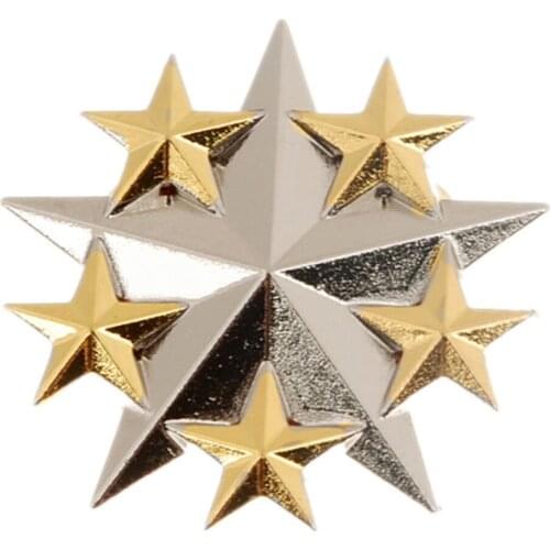 WWII US UNITED STATES NAVY SIX STAR GENERAL RANK METAL HAT BADGE PIN COCKADE