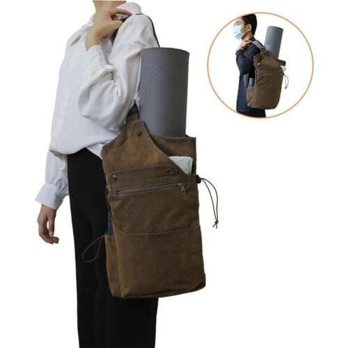 Multifunctional Dual-Use Thickened Canvas Sports Fitness Yoga Mat Storage Single Shoulder Yoga Bag