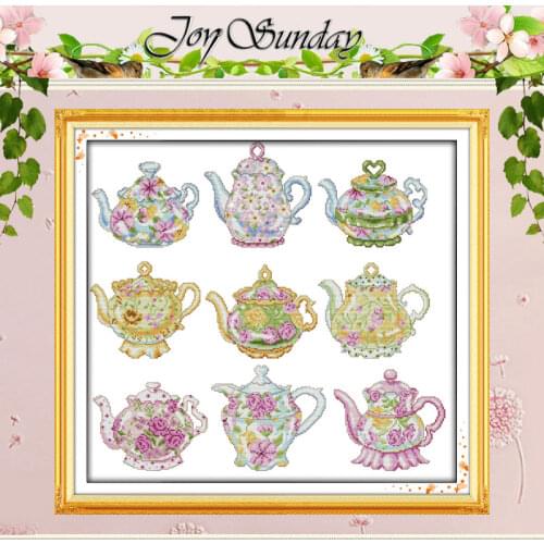 The Teapot Series Patterns Counted Cross Stitch 11CT 14CT Cross Stitch Set Wholesale Cross-stitch Kit Embroidery Needlework