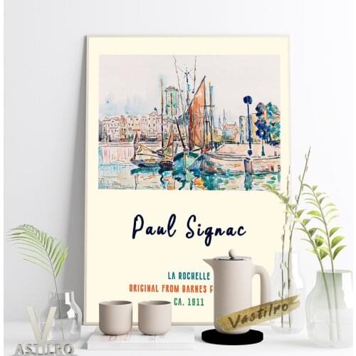 Paul Signac Neo-Impressionism Retro Art Prints Canvas Painting La Rochelle Exhibition Museum Vintage Poster Wall Art Home Decor