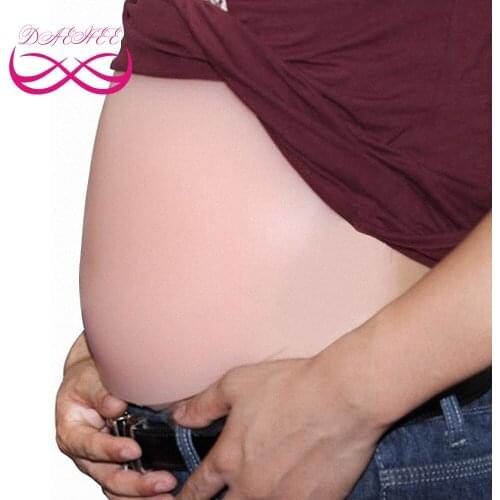 ONEFENG Pregnant Fake Silicone Artificial Belly for Cross Dressing Actor Model Women Jelly Tummy 2500g 8~10 Month