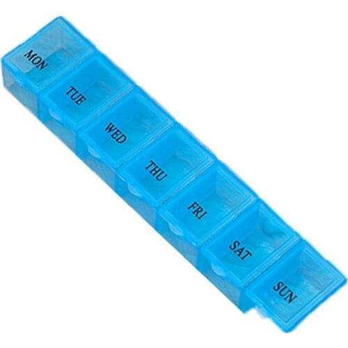 Portable 7 Lattice Weekly Medicine Pill Box Pill Cases Portable Size Travel Medicine Holder Tablet Storage Case Container