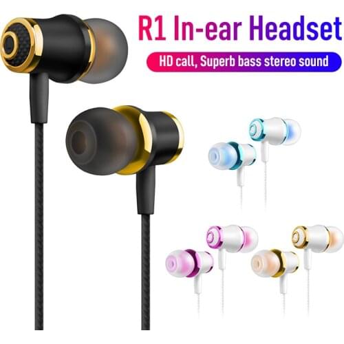 1PCs 3.5mm In Wired Earphone Portable Bass Stereo Sport Earbud Earpiece With Microphone For Smart Phone Tablet PC MP3 Headphones