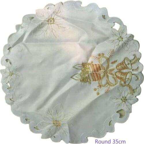 Luxury lace satin Insulation embroidery table place mat pad cloth cup Christmas coaster placemat doily kitchen tableware