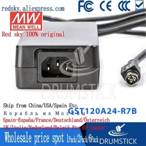Steady MEAN WELL GST120A24-R7B 24V 5A meanwell GST120A 24V 120W AC-DC High Reliability Industrial Adaptor