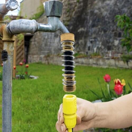 Garden Hose Extension Adapter Anti-Bending Pipe Joint Protector With Coil Spring Adapter Coiled Spring Faucet Hose Connector