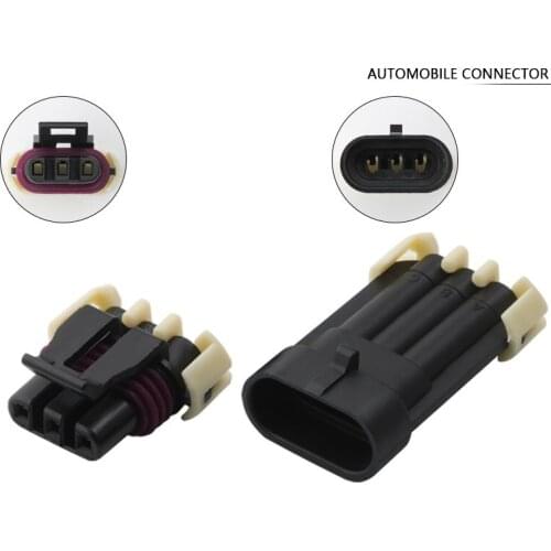 30-200 Sets 3 pin harness jacket waterproof wire connector female male cable connector terminal Plug sockets Fuse box 12059595