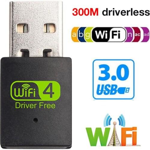 300Mbps Wifi Adapter Driverless Wireless Receiver Network Card USB Wireless WiFi Transmitter Mini Free Drive Signal Receiver