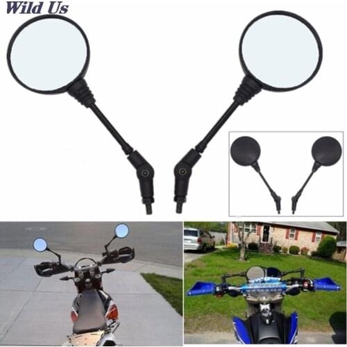 2pcs Rearview Mirror motorbike Side Mirrors 10mm Custom Black Universal Folding Motorcycle Mirror