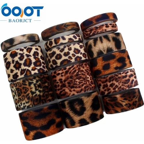 I-181109-2 Leopard Printed Velvet ribbon 5 yards DIY handmade bow gift packaging party decoration Accessories