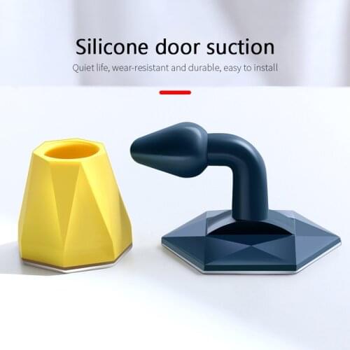 1 PC Silicone Door Stop Household Adhesive Door Wall Buffer Practical Floor Protector Bracket Wall Protector Bumper