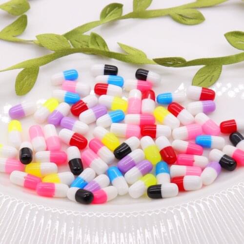 Colorful capsule shape Mud Particles Accessories Slime Balls Small Tiny Pill Beads For environment plastic Filler For DIY Suppli