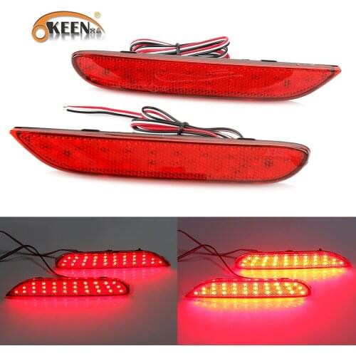 2pcs For Infiniti Nissan 2014-16 Qashqai LED Rear Bumper Reflector Light Tail Brake Signal Driving Lights Auto Accessories