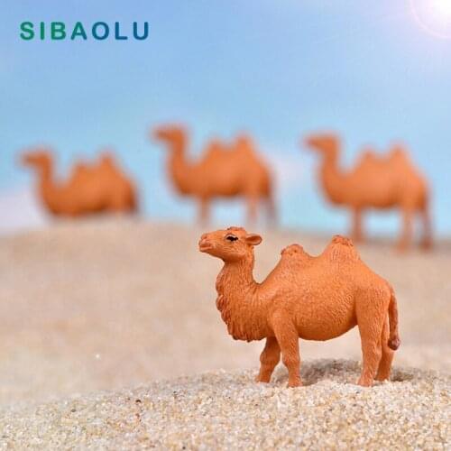 2pcs Camel Mini cartoon desert Wildlife Animal Figurine Dollhouse cake home decor miniature fairy garden decoration accessories