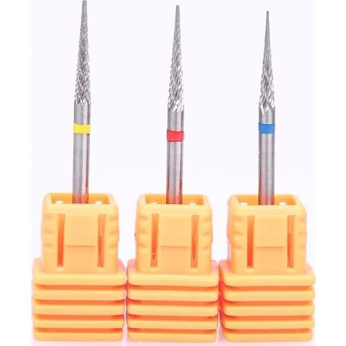 2 Pcs/Lot Tungsten Carbide Nail Drill Bits 3/32" Rotary Milling Cutter Nail Drill Accessories Manicure Pedicure Tools