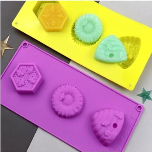 3 different honeycombs Cartoon Characteristic Silicone Cake Mold DIY handmade soap mold