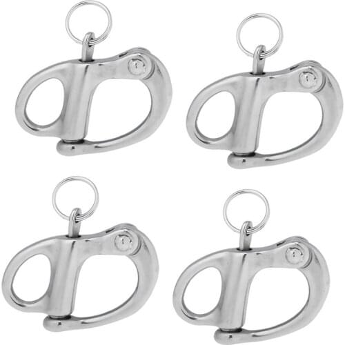 4 pcs Marine Grade 304 Stainless Steel Snap Shackle with Swivel Bail
