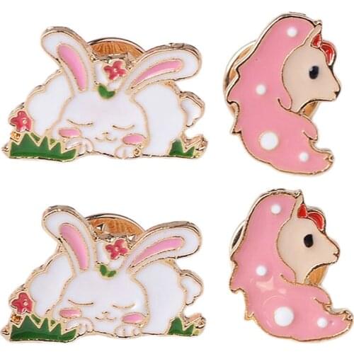 4x Fashion Women Animal Horse Rabbit Lapel Pins Brooch Jewelry Corsage Gifts