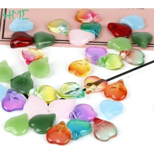 5pcs 15x13mm Charm Petal Czech Crystal Glass Lampwork Flower Spacer Beads For Jewelry Making Accessories DIY Earrings Necklace