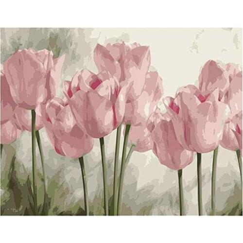 50% Hot Sale Flower DIY Oil Painting By Numbers Kit Frameless Living Room Home Wall Decor