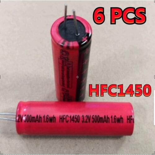 6PCS Original NEW HFC1450 High Rate Rechargeable 3.2V 1.6Wh Lithium Iron Phosphate 14500 Battery 500mah Power 10C Current 5A