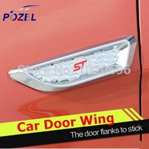 Car Side Air Vent Car Door Wing Sticker Engine Cover ABS Chrome Universal decoration sticker 2pieces/set