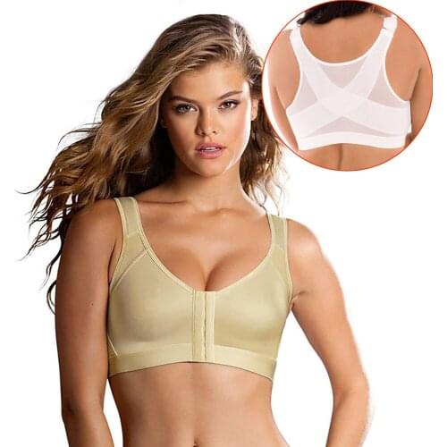 BL Women Bra Posture Corrector Lift Up Shockproof Sexy Fitness Vest Bras Support Underwear Cross Back Corset Bra Woman Lingerie