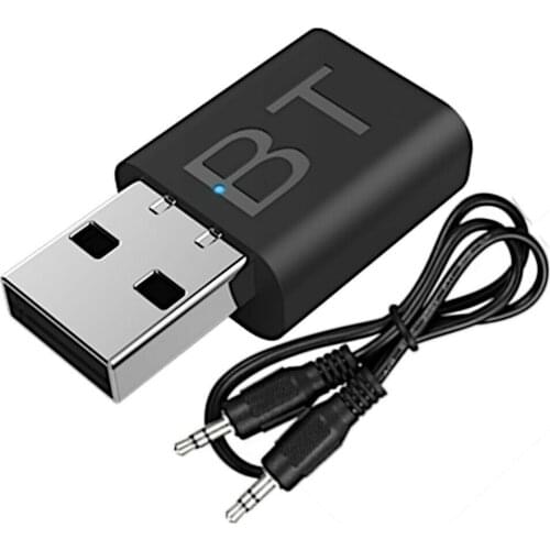 Bluetooth 5.0 + EDR Audio Transmitter Receiver USB 3.5mm AUX Adapter Car TV PC Speaker For Mac Mainstream Operating Systems