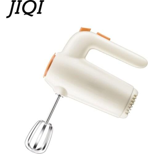 JIQI 220V Electrical Handheld Food Blender 5 Speed Adjust Double Whisk Cream Eggs Mixer Batter Eggs Beater Kitchen Cake Tool