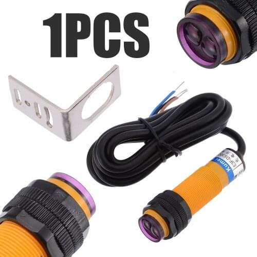 6-36V DC Photoelectric Switch Sensor Adjustable Infrared Proximity Switch Photoelectric Sensors NPN NO With Bracket Mayitr